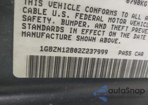 2002 Saturn S-Series Sc1 из США, поврежденный, VIN 1G8ZN12802Z237999